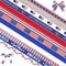 12 Rolls Patriotic Grosgrain Ribbon Set – 3/8" Red White & Blue Star Stripe Ribbon for Memorial Day, 4th of July, American Flag Gift Wrapping, Buffalo Plaid Crafts & Party Decorations